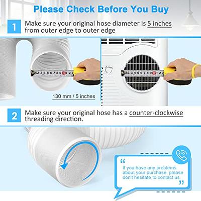 YOUHO Portable Air Conditioner Exhaust Hose - 5.9 Inch Diameter - 80 Long  - Universal Flexible Anti-Clockwise Room Airconditioner AC Vent Replacement