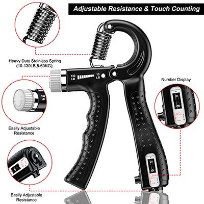 KDG Hand Grip Strengthener 2 Pack(Black) Adjustable Resistance 10