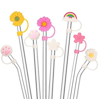 2pcs Straw Covers Cap, Food Grade Silicone Straw Toppers, Reusable Silicone  Straw Tips Covers, Drinking Straw Tips Lids (Pink Sakura) 