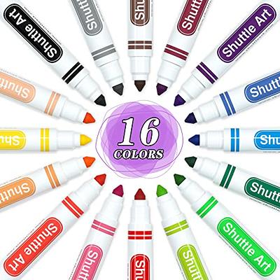 Shuttle Art 304 Pack Washable Markers, 16 Assorted Colors Broad