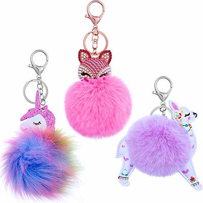 Key Ring Tassel Ball Keychain PomPom Soft Car Women Pendant Decorative  Hanging