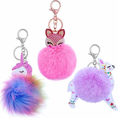 INCT Alpaca Love Heart Shaped Fur Keychain Black