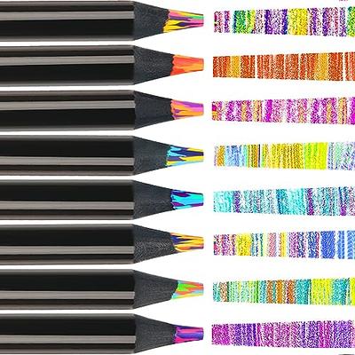 Teling 100 Pcs Rainbow Colored Pencils Multicolored 7 in 1 Pencils