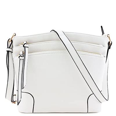 FashionPuzzle Multi Zipper Pocket Small Wristlet Crossbody Bag (Black):  Handbags