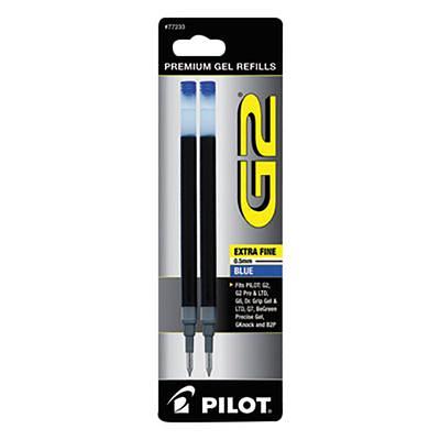 Pilot Liquid Rollerball Pens, Extra-Fine Point, 0.5 mm, Blue/White Barrel,  Blue Ink, Pack Of 12 Pens