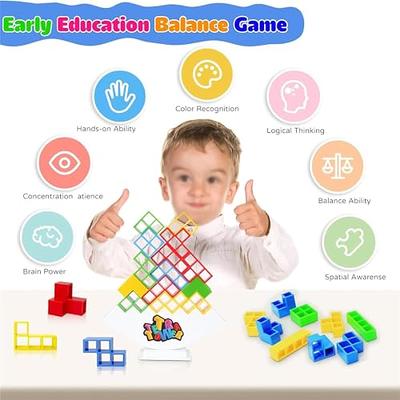 ALKISTA 32 Pcs Tetra Tower Balance Stacking Blocks Game, Board  Games for 2 Players+ Family Games, Parties, Travel, Kids & Adults Team  Building Blocks Toy : Toys & Games