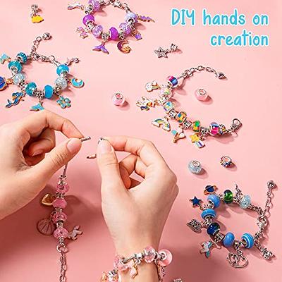 Charm Bracelet Making Kit for Girls,Gift Box 66 Pcs of Jewelry