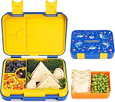 Caperci Shark Kids Bento Lunch Box - Leakproof 6-Compartment