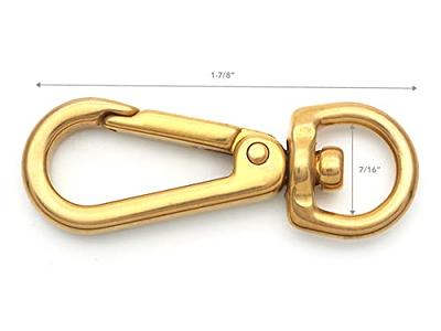 32mm Solid Brass Swivel Trigger Clip Hook Round Eye Heavy Duty For Dog Leads