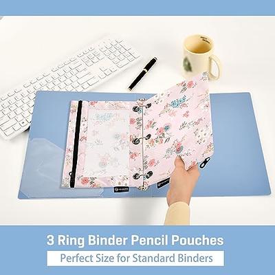 Mesh File Pouch Case, Zip Binder Pencil Bags With Rivet Enforced Hole 3  Ring