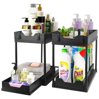 Under Sink Organizer Storage with Sliding Cabinet Basket 2 Tier  Multi-Purpose Under Sink Organizer and Storage for Bathroom Kitchen with 4  Hooks,1 Pack,Black - Yahoo Shopping