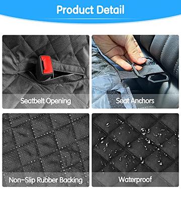 Lassie 4 in 1 Full Coverage Dog Floor Car Hammock,100% Waterproof Dog Car  Seat Covers for Back Seat with Mesh Window for Sedans,Backseat Bench