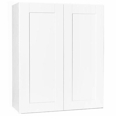 Hampton Bay Shaker 30 In W X 12 D 36 H Assembled Wall Kitchen Cabinet Satin White Yahoo Ping