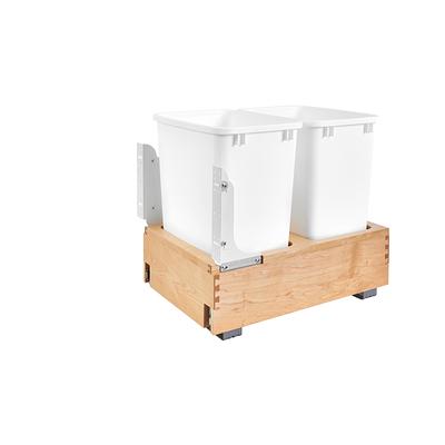 Rev-A-Shelf RV-18KD-11RC-S Double 35 qt Pull Out Waste Containers, Blue/White