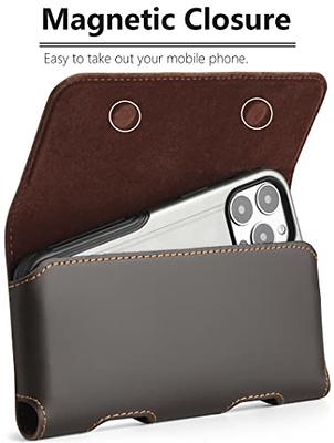 iPhone 15 Pro Max Wallet Case with Magnetic Closure - Brown