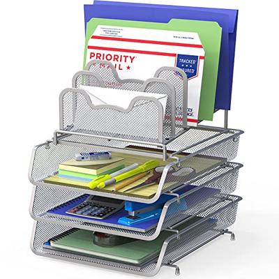 Fellowes Workstation Legal Size Desk Tray Organizer, Wire, Black