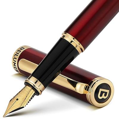 Zalantan Fountain Pen-Smooth Writing Metal Water Pen with Gift Case Fine  Nib Consistent Ink Flow Luxury Pen for Nice Pens Enthusiasts Includes 10