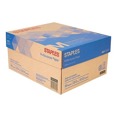 Staples Multiuse Copy Paper, 8.5 x 11, 20 lbs., 94 Brightness, 500  Sheets/Ream, 8 Reams/Carton (26860-CC)