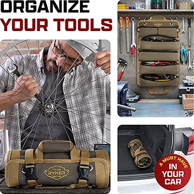 The Ryker Bag Tool Organizers - Small Tool Bag W/Detachable Pouches, Heavy  Duty Roll Up Tool Bag Organizer : 6 Tool Pouches - Gifts for Dad Tool Roll  Organizer For Mechanic, Electrician