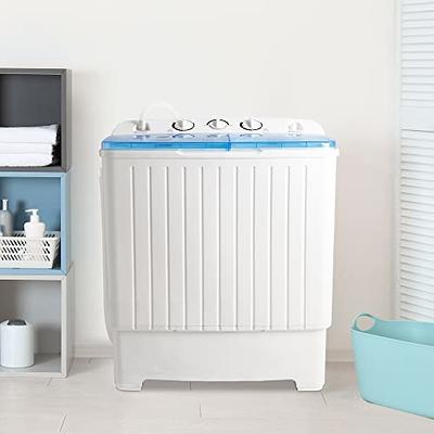 JupiterForce Portable Washing Machine 13lbs Capacity Mini Twin Tub Washer  and Dryer Combo with Gravity Drain for Apartments, Dorms, RVs, Bathroom