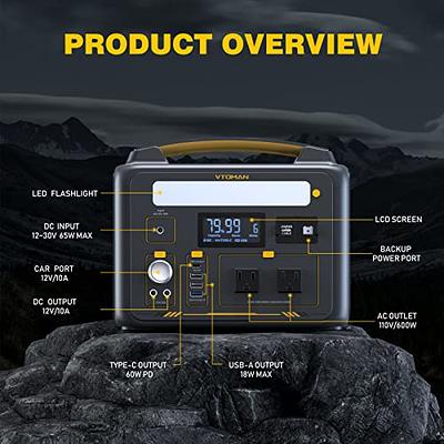 VTOMAN Jump 600X Power Station with 110W Solar Panel 600W/299Wh Solar  Generator