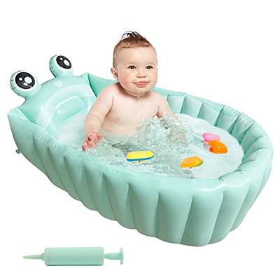 Inflatable Bathtub for Baby & Toddler; Saddle Horn Baby Bath Seat Keeps  Baby