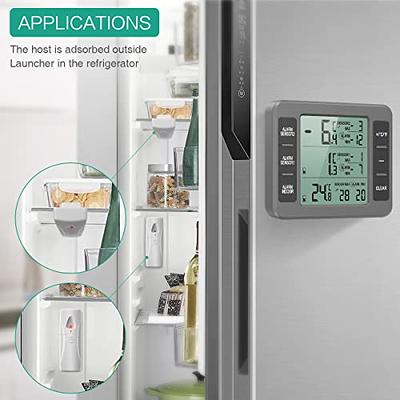 Refrigerator Fridge Thermometer Digital Freezer Room Thermometer  Waterproof, Max/Min Record Function with Large LCD Display