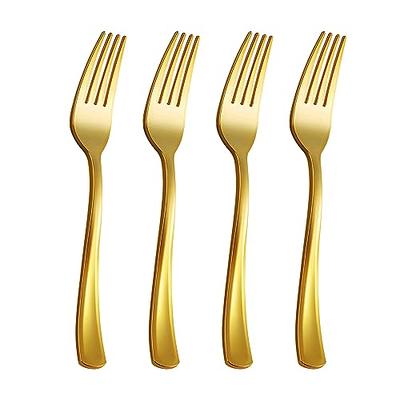 JL Prime 300 Gold Plastic Silverware Set, Gold Plastic Cutlery Set