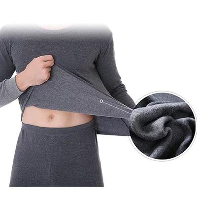 100% Cotton Men Winter Thermal Fleece Lined Long Johns Top Bottom Underwear  Set