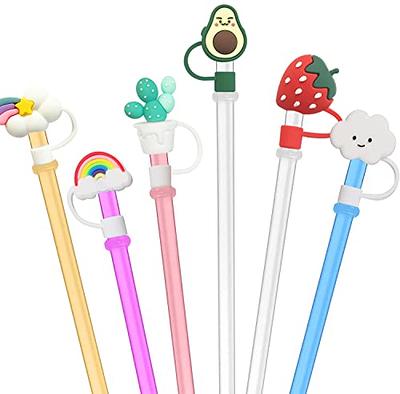 Straw Tips Cover Food Grade Silicone Straw Tip Reusable Drinking Straw Covers Plugs,Lids Adorable Dust-proof Straw Plugs for 6-8 mm Straws,Anti-dust