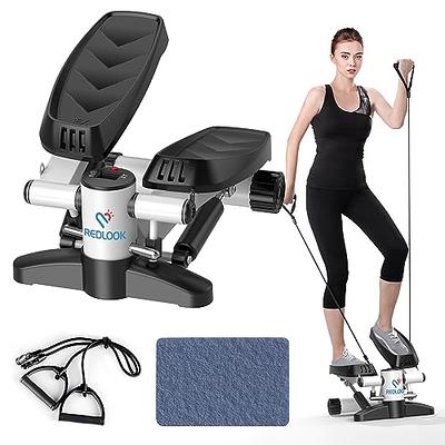 Papepipo Portable Stair Stepper for Exercise - Mini Stepper Fitness  Equipment with LCD Monitor, Resistance Bands and Floor Mat