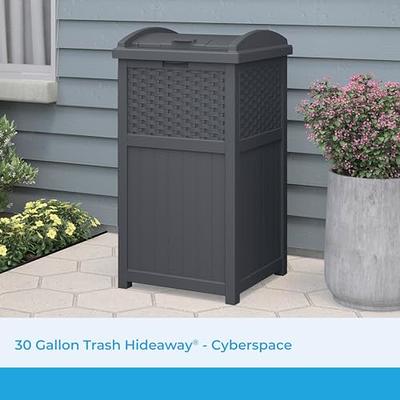 33 Gallon Hideaway Outdoor Trash Can with Lid Trash Bin Use Backyard Deck  Patio