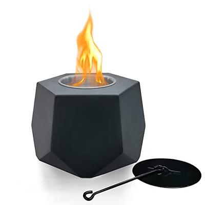 Rossesay Indoor Tabletop Fire Pit, 16'' Concrete Personal Portable Fire Pit  Bowl Desktop Mini Smokeless Firepit with Sticks, Alcohol Table Top Firepit