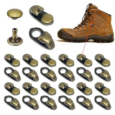 40 Pcs Shoe Boots Diy Buckle Lace Kit Purse Wall Hook Shoestring Brass Shoe  Lace Buckles Bathroom Decorations Hiking Boot Repair Buckles Climbing Hook