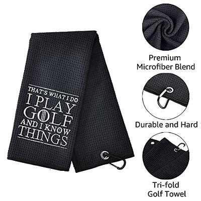 1 PCS Embroidered Funny Golf Towel with Clip - Perfect Golf Gifts for Men -  Soft and Absorbent Golf Accessories