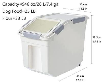 TBMAXS Rice Storage Container 10 Lbs, Airtight Food Dispenser with Large  Spout and Cup for Rice, Cereal, Flour, Oatmeal, Pet Dog Cat Food Storage