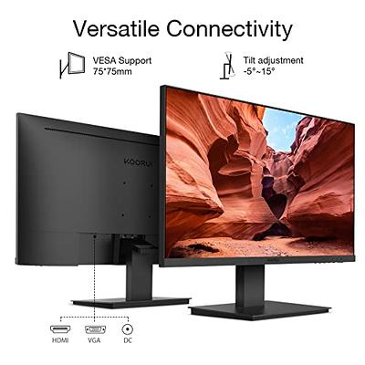 KOORUI 24 Inch Gaming Monitor, 165Hz IPS 1080p 1ms Adaptive Sync,  Frameless, HDMI, DisplayPort, Tilt Adjustable, Eye Care, VESA Wall Mount，  Black