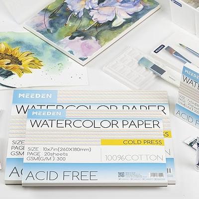 Watercolor Pad 100% Cotton 20 Sheets 140lb/300gsm Cold-Pressed Art  Sketchbook