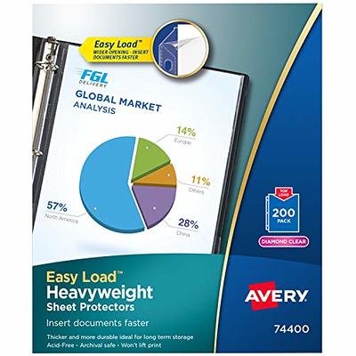 Avery Heavyweight Diamond Clear Sheet Protectors, 8.5 x 11, Acid