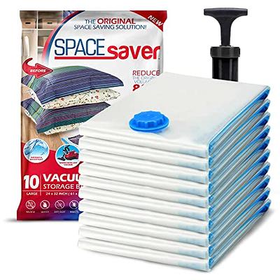 Spacesaver's Space Saver Vacuum Storage Bags (Large 10 Pack) Save 80% on  Clothes Storage Space - Vacuum Sealer Bags for Comforters, Blankets,  Bedding, Clothing - Storage Space Bags - Pump for Travel - Yahoo Shopping