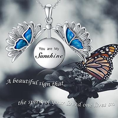Amazon.com: MANBU Butterfly Cremation Urn Necklace for Ashes - 925 Sterling  Silver Memorial Keepsake with CZ Pendant Jewelry Women Keepsake Bereavement  Gift for A Loss of the Loved One (Blue) : Clothing,
