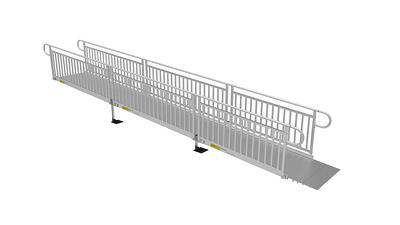 EZ-ACCESS Gateway 3G Portable Solid Surface Mobility Ramps with Vertical Picket Handrails - 6 Foot