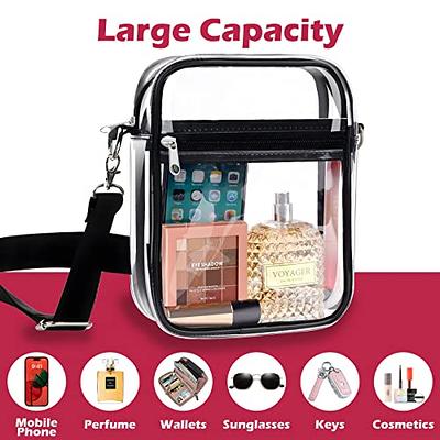  Missnine Clear Bag Stadium Approved PVC Crossbody Purse for  Women Transparent Shoulder Bag with Guitar Strap for Concert Sports :  Sports & Outdoors