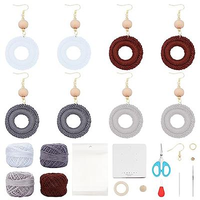 FREEBLOSS 6 Pairs Crochet Worked Earrings Kit Wooden Ring Earrings with  Video Instructions Handicraft Earrings Earring Making Kit Women - Yahoo  Shopping