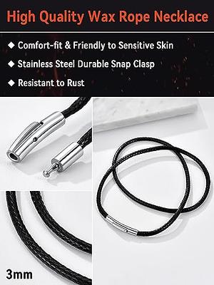 FaithHeart Leather Necklace Cord with Clasp, Black Waterproof Braided Wax  Rope Chains for Man Durable 2MM Cord Necklaces for Boys - Yahoo Shopping