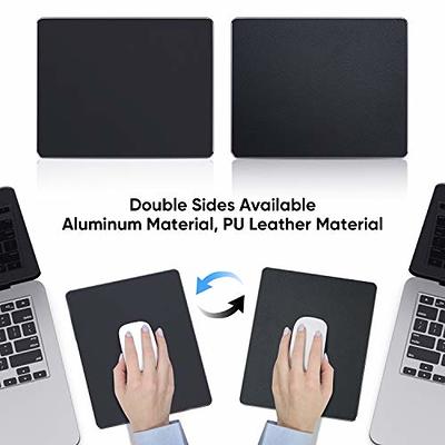 Metal Aluminum Mouse pad Mat Hard Smooth Thin Mousead Waterproof Fast and  Accurate Control With Anit-slip PU Leather 