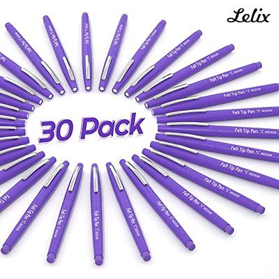 Lelix Felt Tip Pens, 60 Blue Pens, 0.7mm Medium Point Felt Pens