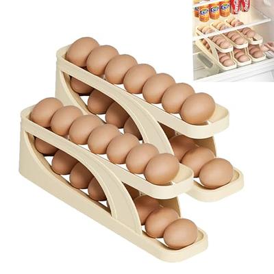 Egg Holder, Single Layer Deviled Egg Tray with Lid Egg Carrier Box  Dispenser Container for 15 Eggs 