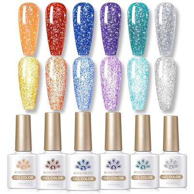 BORN PRETTY Nail Polish Holographics Shining Gold Silver Blue Nail Varnish