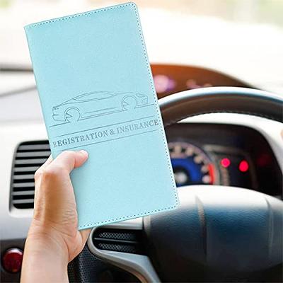 Car Registration and Insurance Card Holder, PU Glove Box Essential  Documents Paperwork Driver License Organizer for Car, Wallet Case Auto  Vehicle Truck Accessories for Women and Men （Light Blue） - Yahoo Shopping